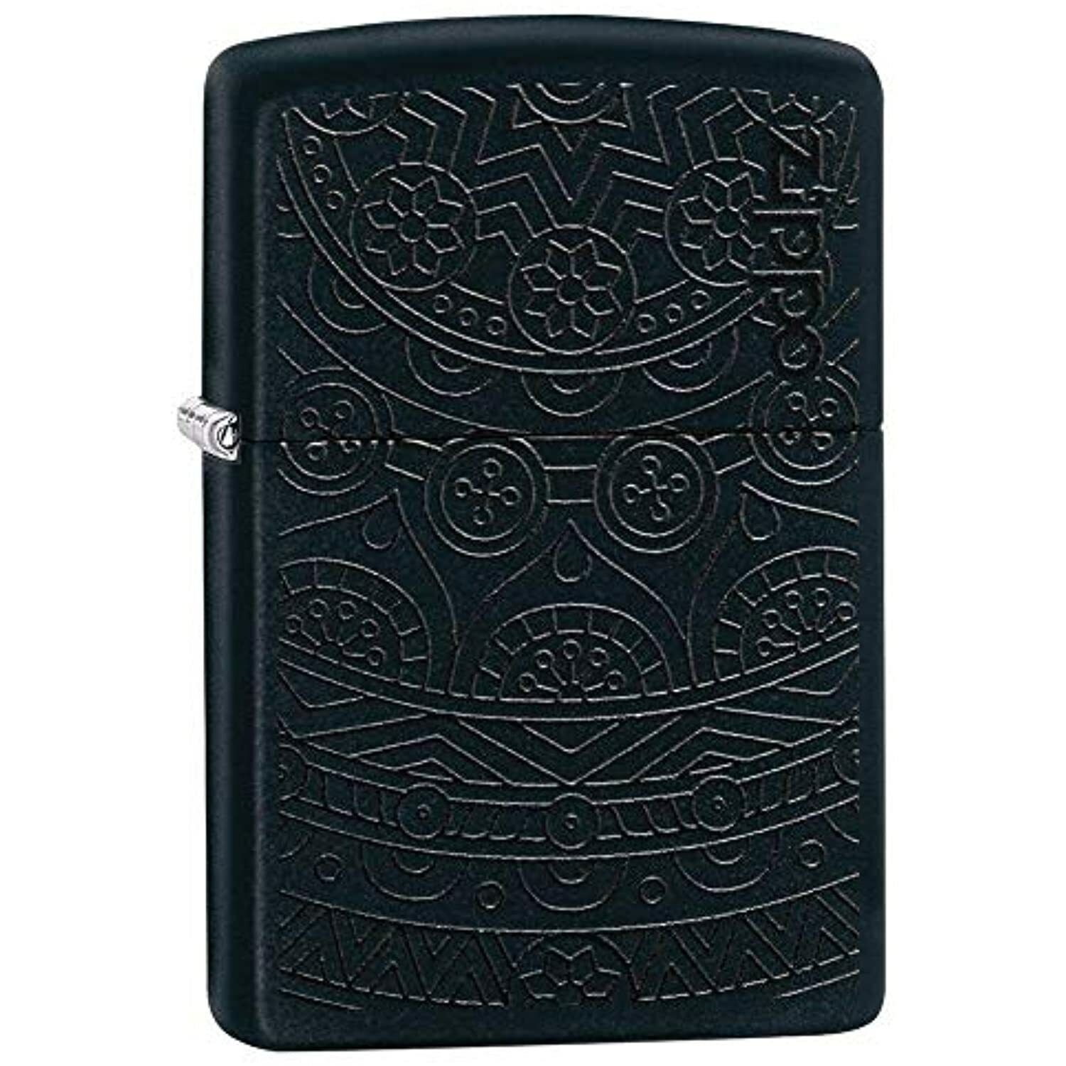 Zippo Tone on Tone Design Black Matte Pocket Lighter