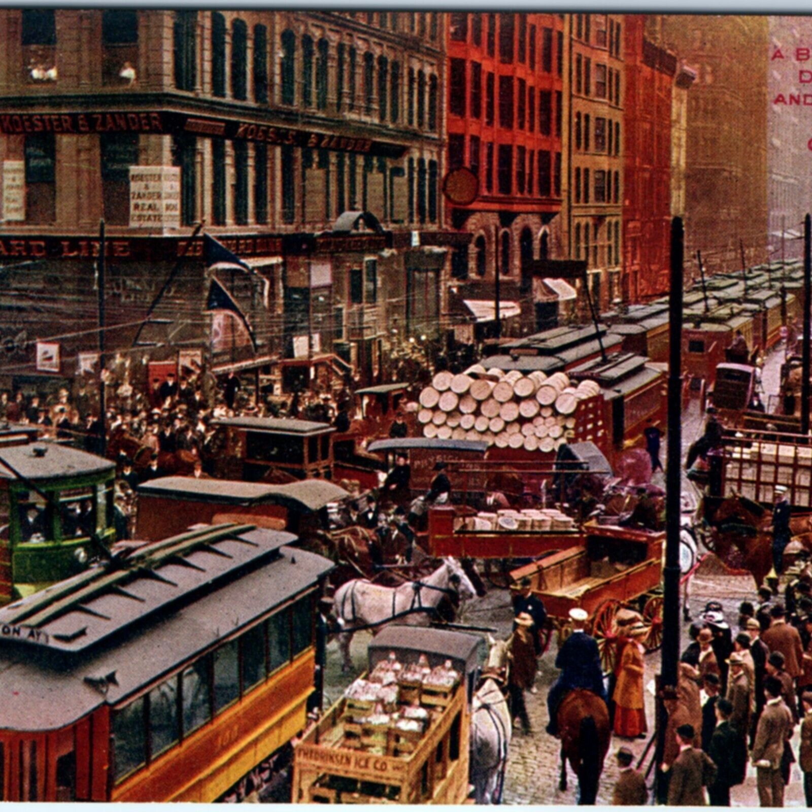 c1910s Chicago, IL Dearborn Randolph St Downtown Market Advertising Signs A157