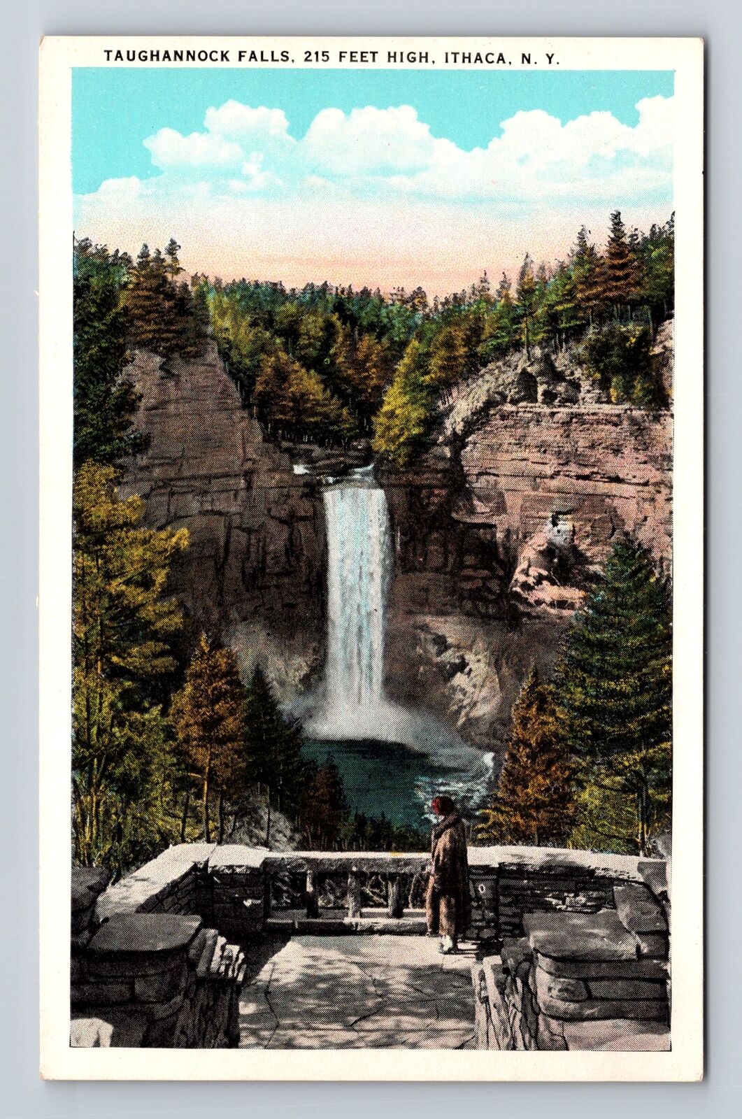 Ithaca NY-New York, Taughannock Falls, Antique Vintage Souvenir Postcard
