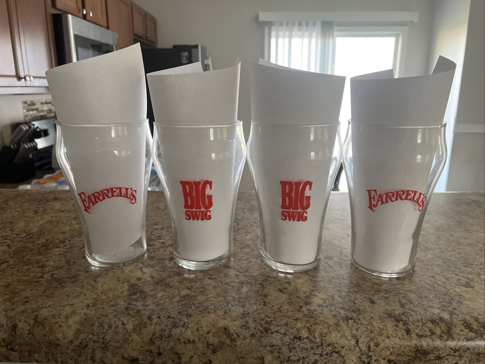 Set Of 4 Farrell’s Big Swig Glass - Vintage