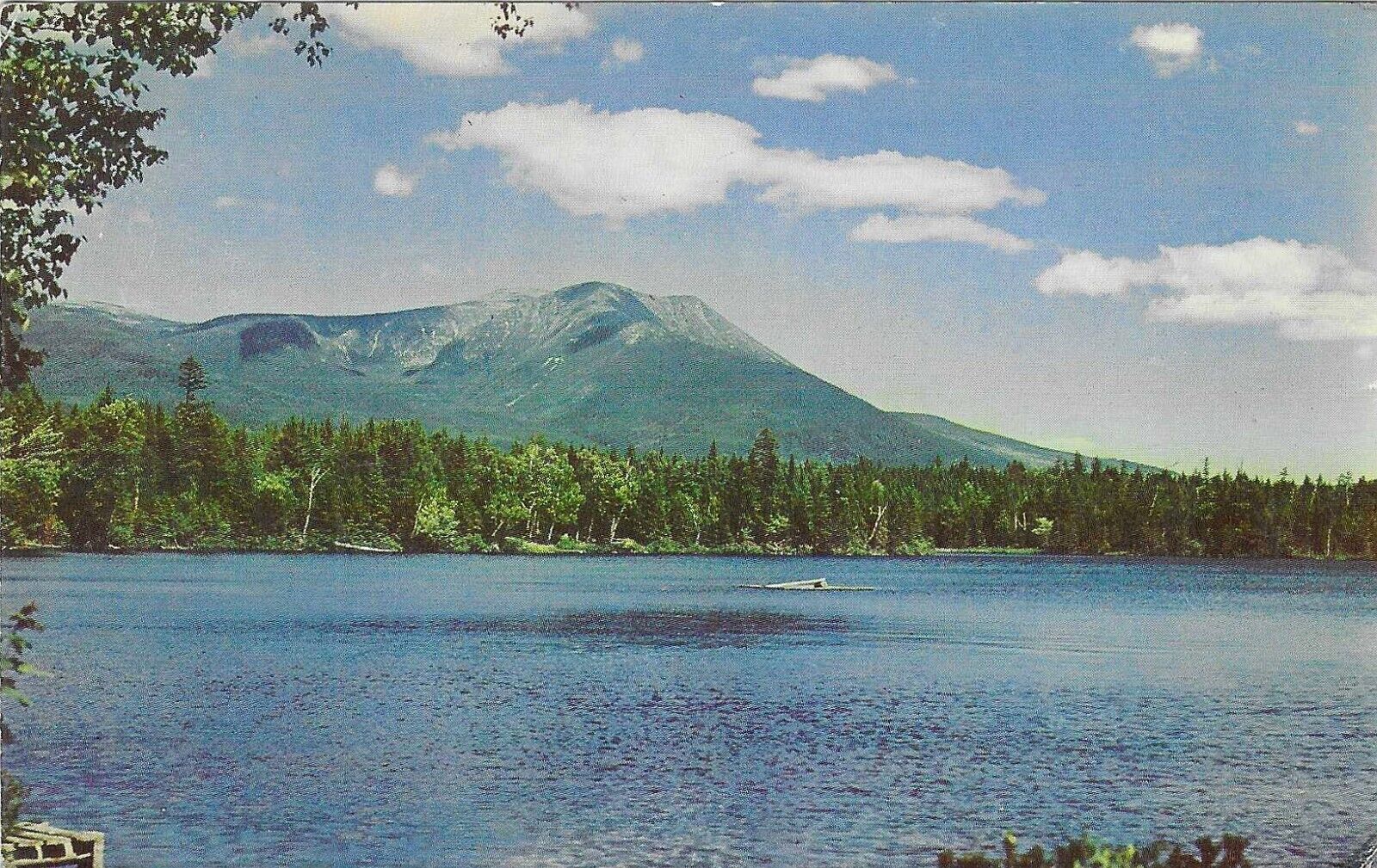 Vintage Maine Chrome Postcard Mt Katahdin From Kidney Pond Camps