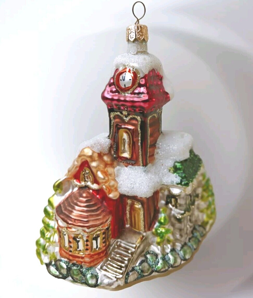 Christopher Radko Victorian Magical Clock Tower Christmas Ornament Vtg Glass