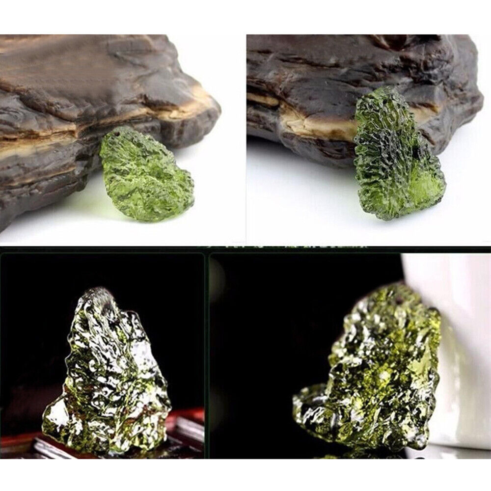 Green Czech Moldavite Aerolites Crystals Stone Pendant Necklace Healing Reiki