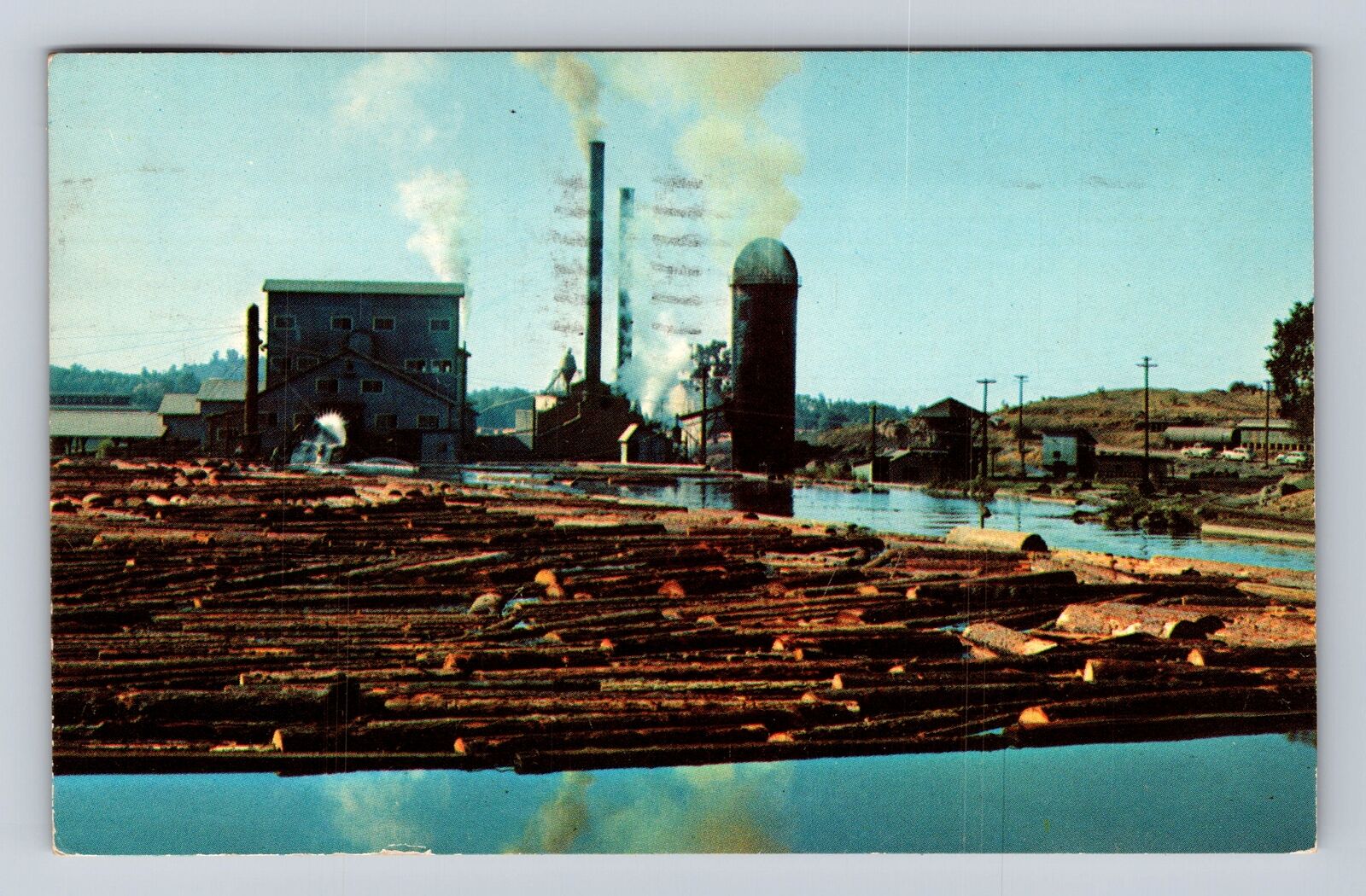 Standard CA- California, Pickering Lumber Mill And Pond, Vintage c1961 Postcard