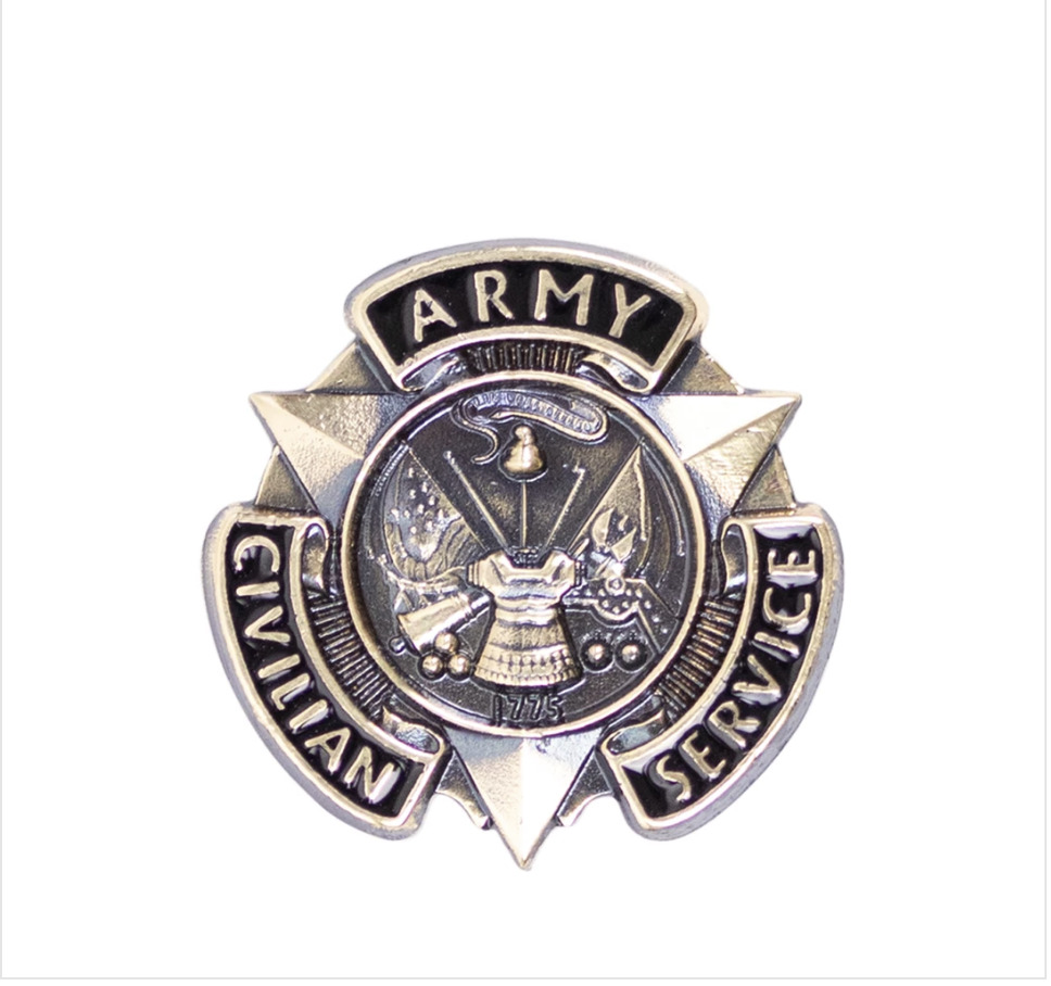 GENUINE U.S. ARMY LAPEL PIN: CIVILIAN SERVICE BRONZE