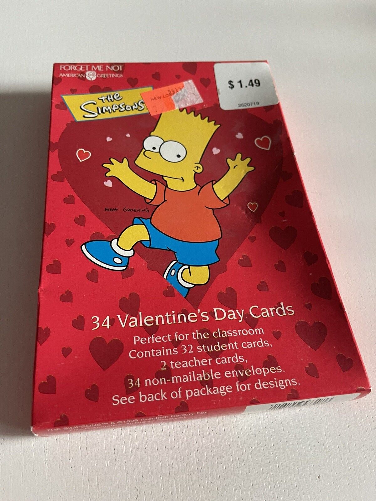Simpsons Valentine’s Day Cards 1999 New Sealed