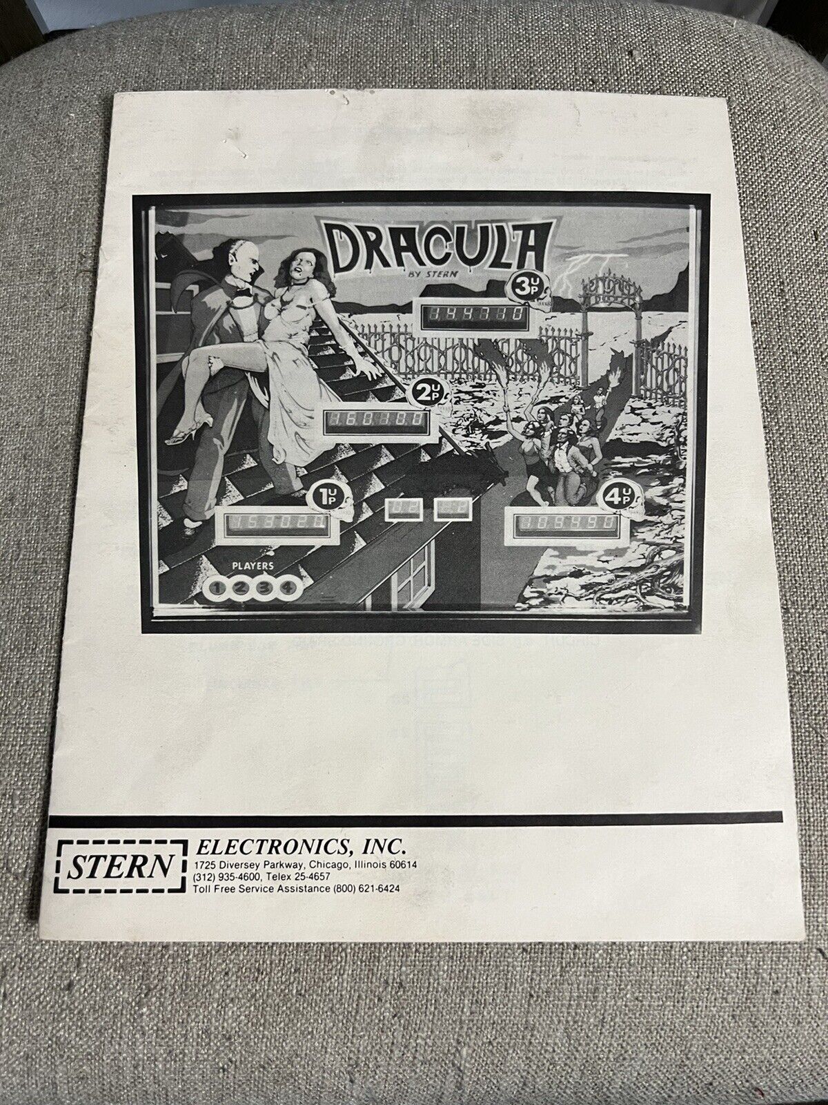 DRACULA PINBALL GAME MANUAL AND SCHEMATICS BY STERN