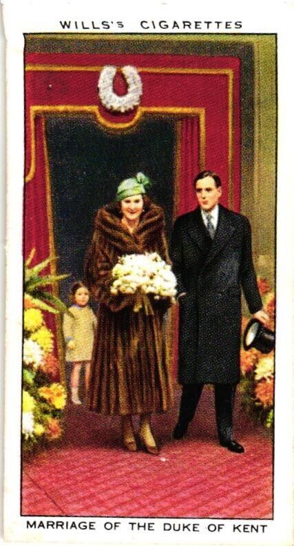Wills Cigarettes Tobacco Card 1935 HM King George V no. 47 Marriage of Kent
