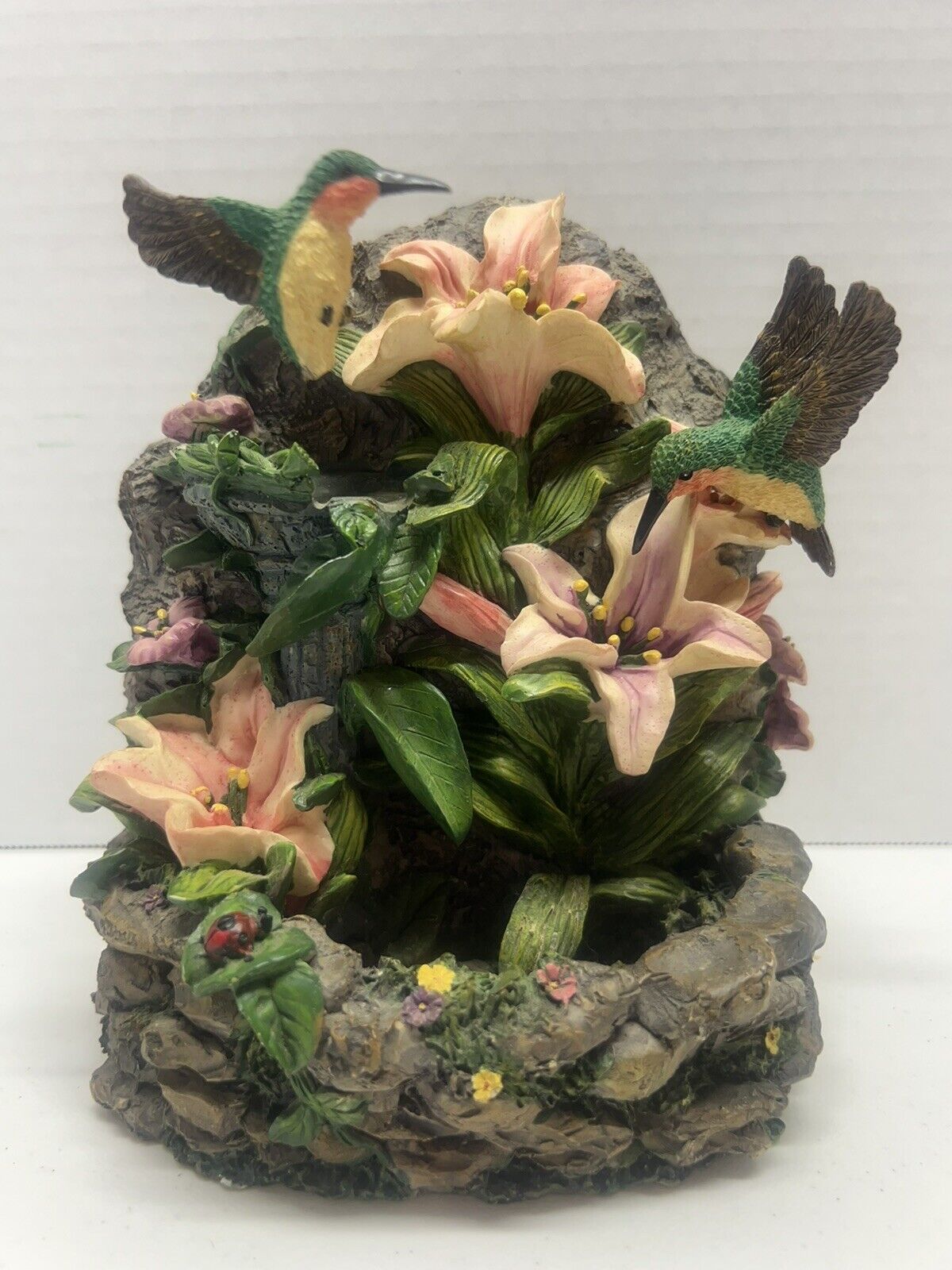 Hummingbirds on Flowers Figurine - Musical
