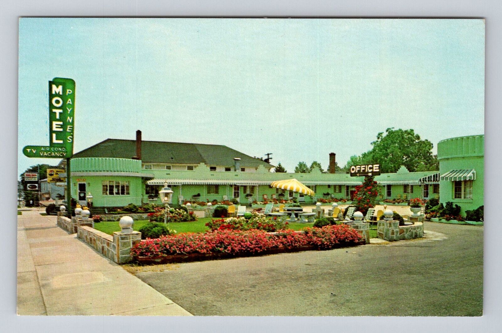 Fredericksburg VA-Virginia, Payne's Motel Advertising, Vintage Souvenir Postcard