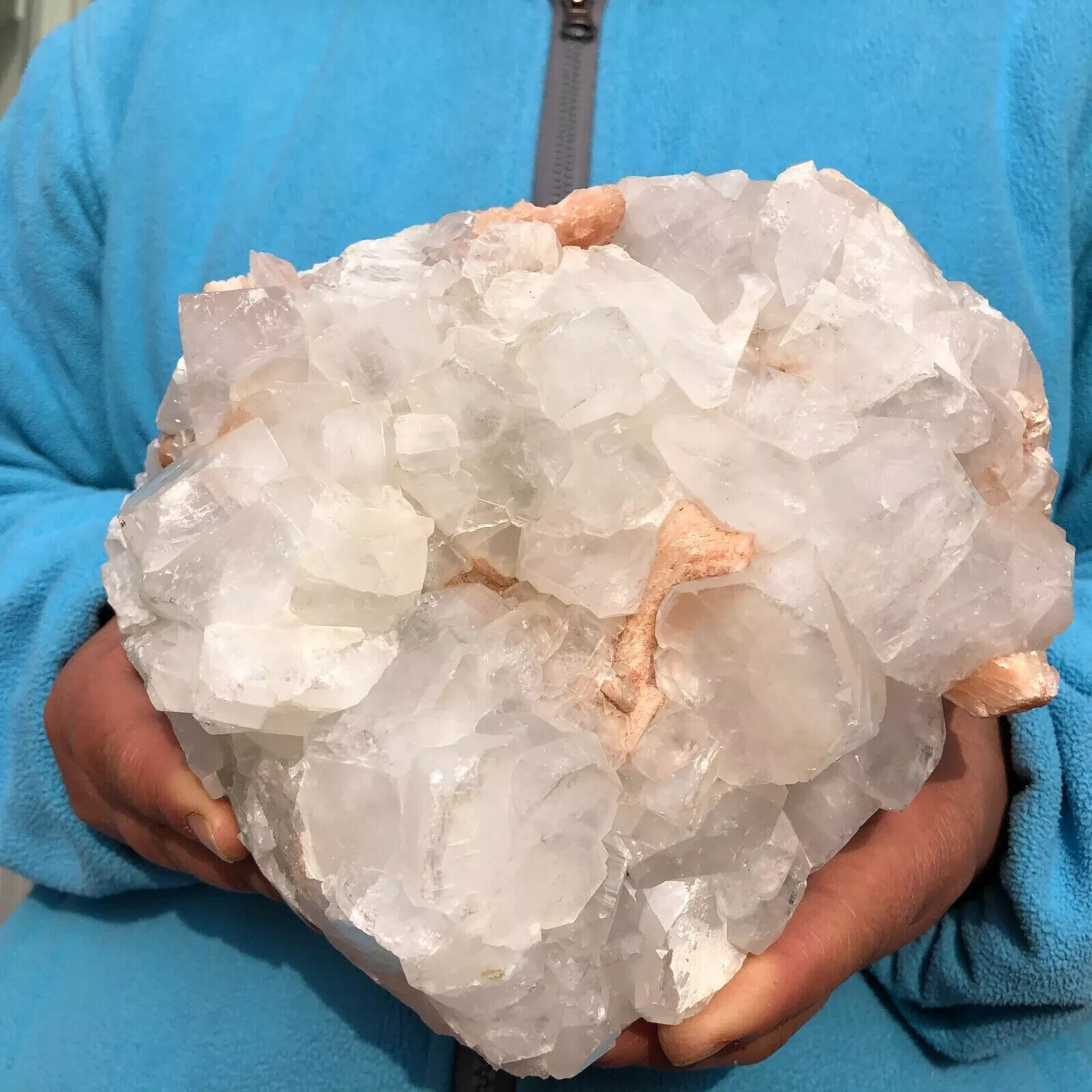 5.3 LB Natural White Calcite Quartz Crystal Cluster Mineral Specimen Healing