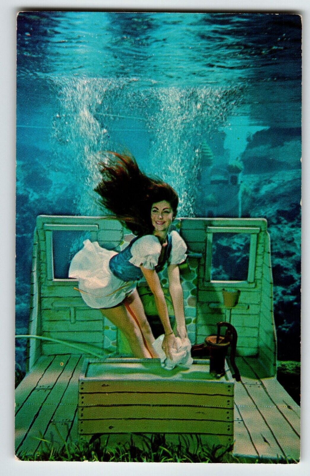Weeki Wachee Florida Postcard Mermaid Performs Snow White Underwater Act Unused