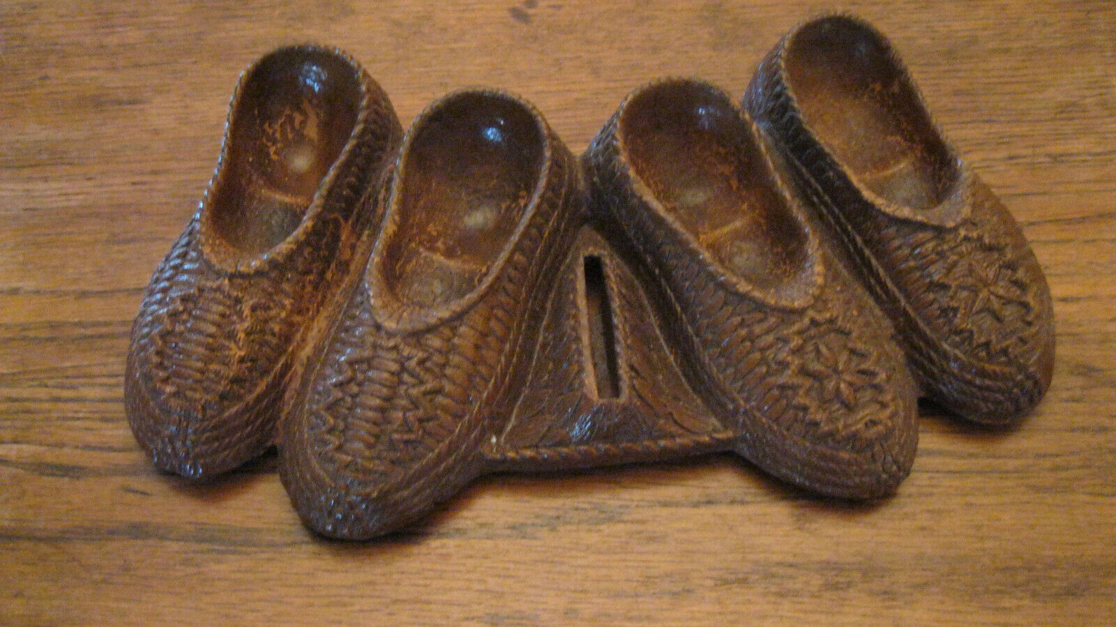 VINTAGE 1950\'s  ORNA WOOD  PIPE W/ MATCH HOLDER  2  PAIR OF MOCCASIN\'S
