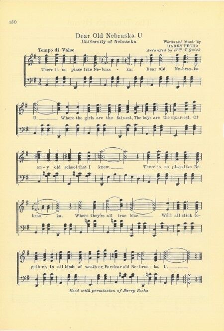 UNIVERSITY OF NEBRASKA Vintage Song Sheet c1932 \