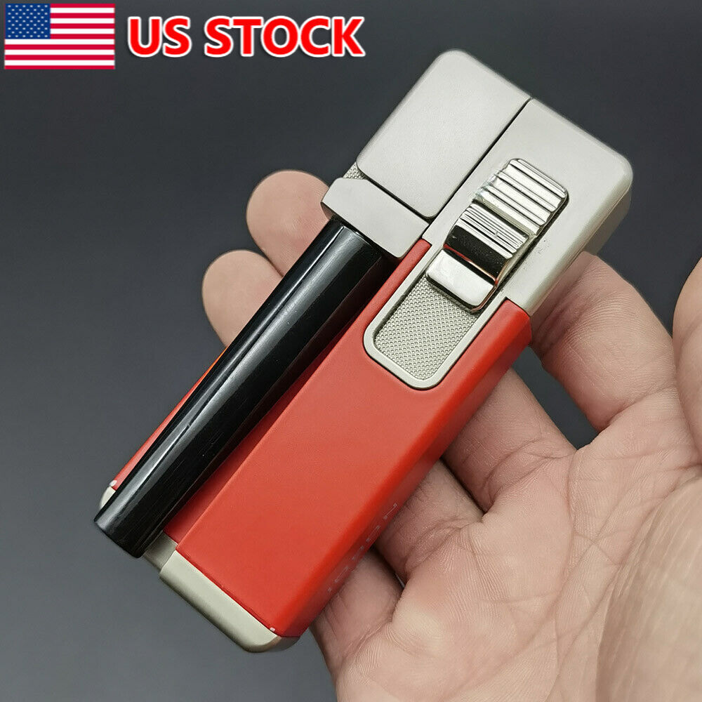 1xFoldable 2 IN 1 Lighter Pipe with Lid Folding Smoking Pipe Red w/ Free Screen