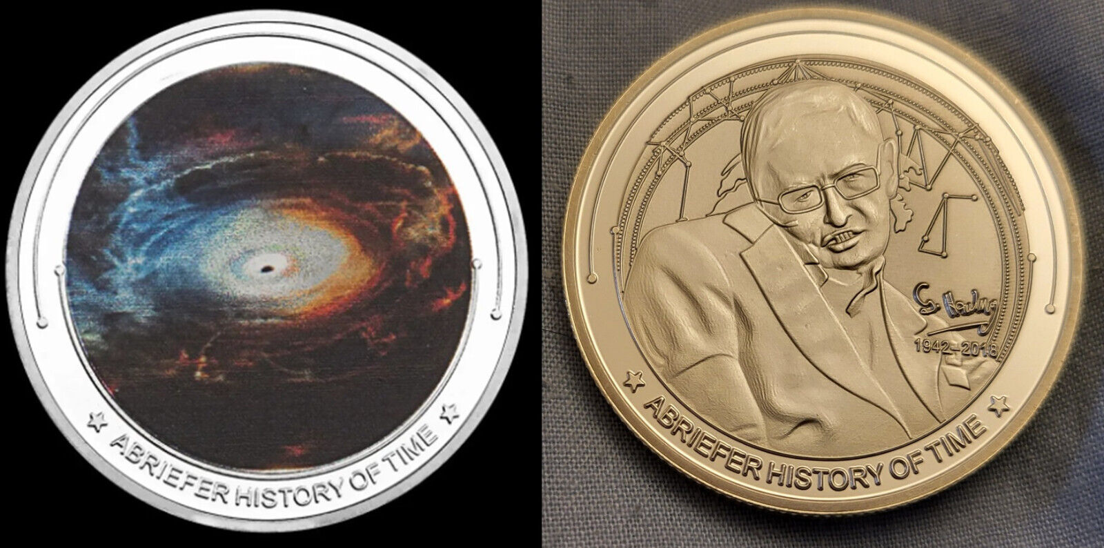Stephen Hawkings A Brief History of Time Silver Coin Universe Genuis Signed USA