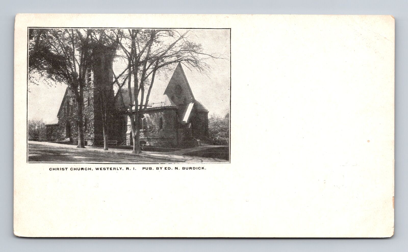 Westerly RI-Rhode Island, Scenic Panoramic View Christ Church Vintage Postcard