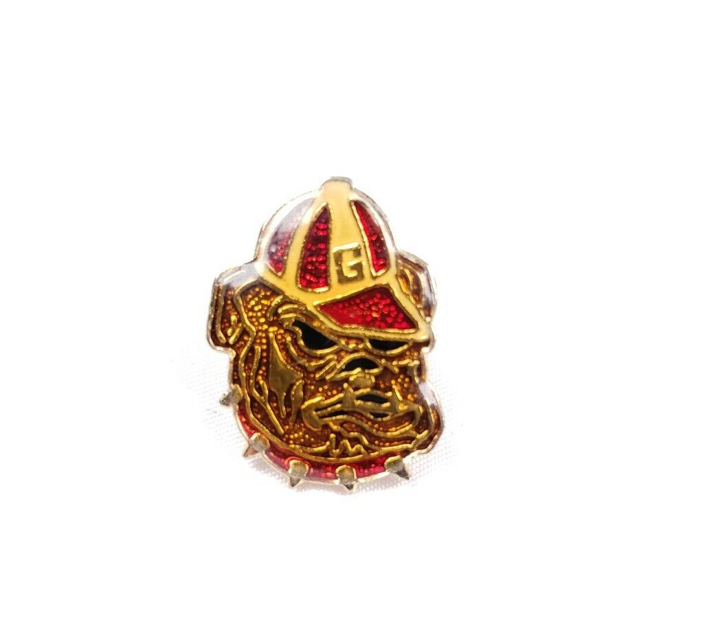 Vintage Georgia Bulldogs College Football Uga Pin Button Red/Gold Lapel Hat Pin