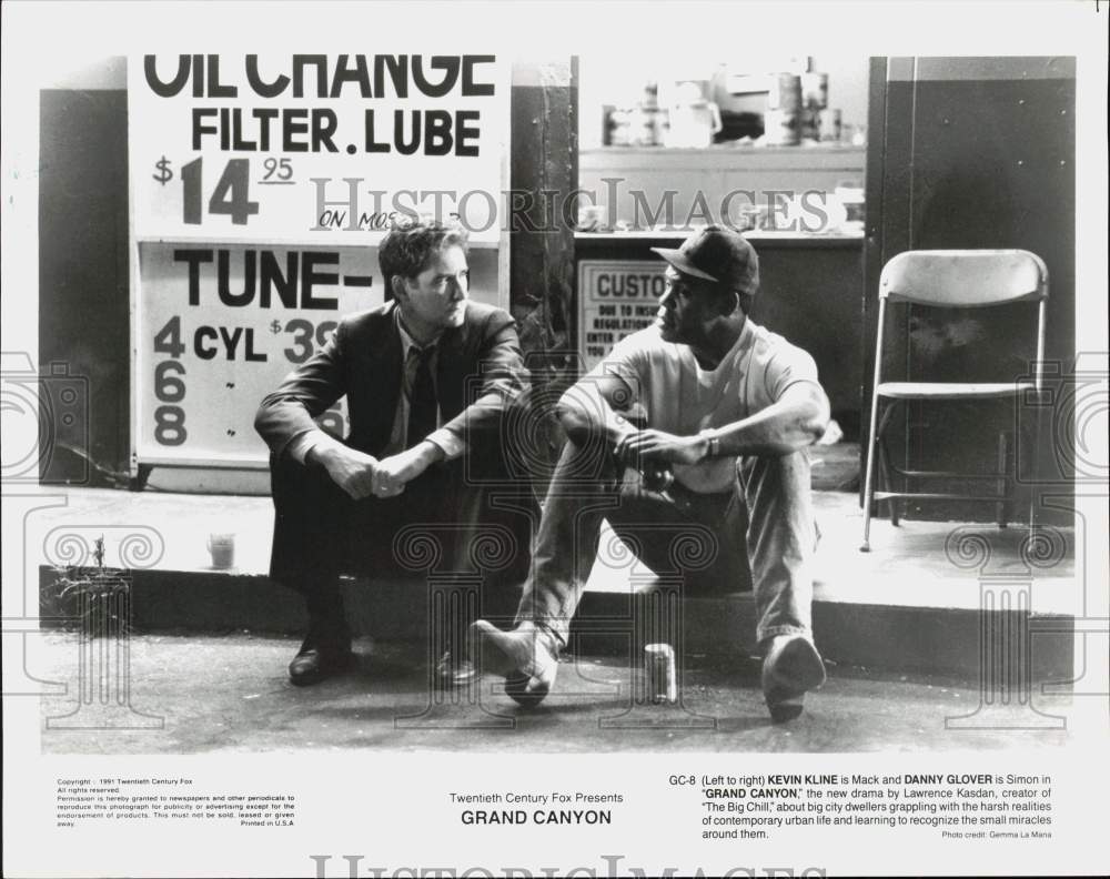 1991 Press Photo Actors Kevin Kline, Danny Glover in \