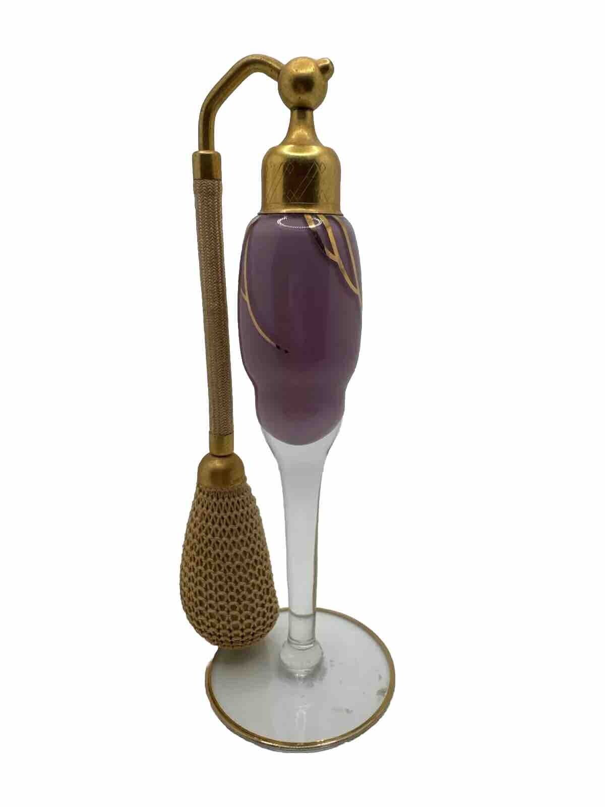Rare DeVilbiss Pink & Gold Perfume Atomizer c1930 Original Bulb Stunning Piece