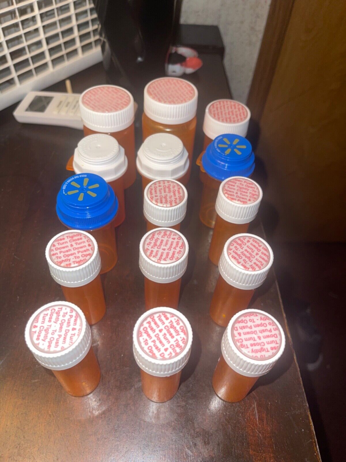 Lot of 15 RX Pharmacy Prescription ~ Medicine Bottle ~  Lid Plastic