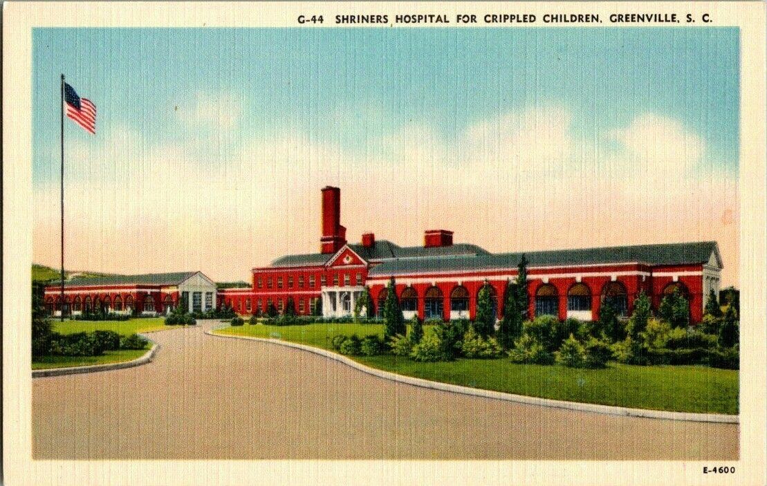 1940\'S. SHRINERS HOSPITAL FOR CRIPPLED CHILDREN. GREENVILLE, SC POSTCARD. RR6