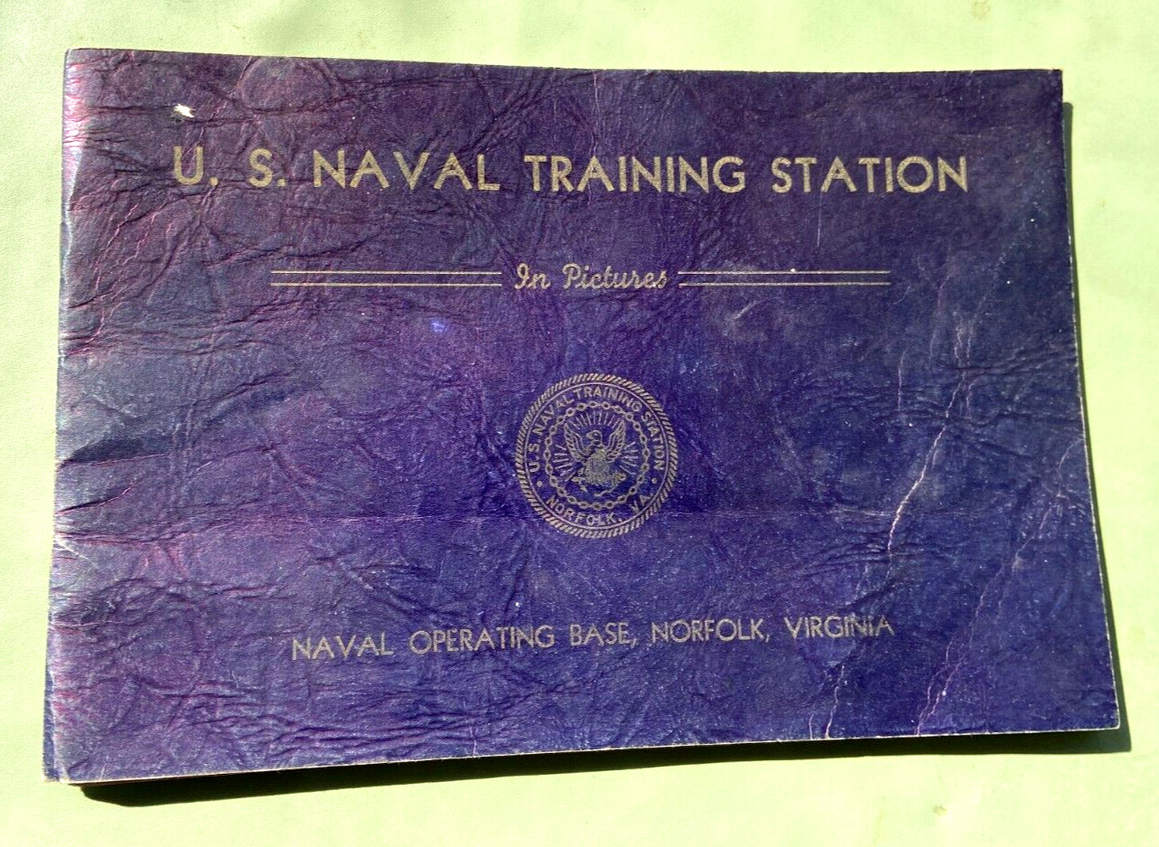 1940\'S U.S. NAVAL BASIC TRAINING STATION IN PICTURES BOOKLET NORFOLK VIRGINIA
