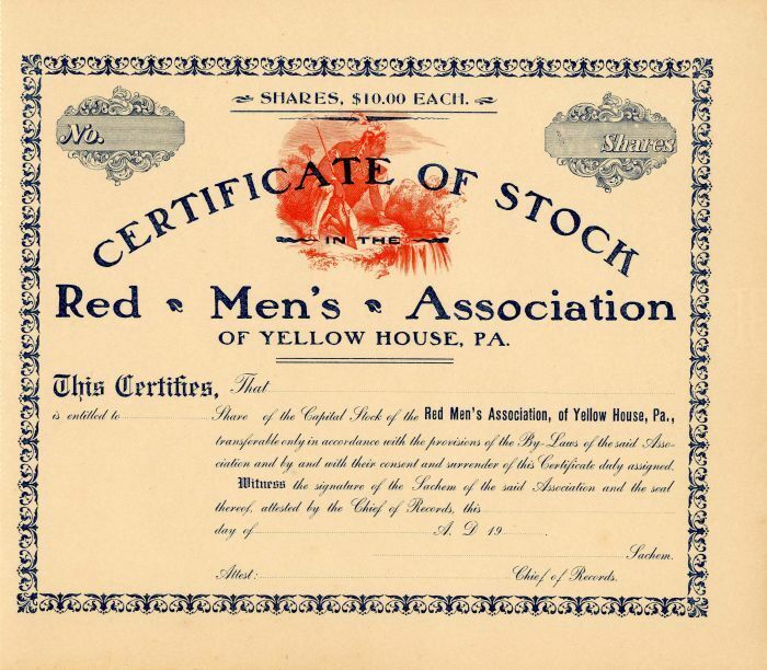 Red Men's Association of Yellow House, PA. - Indians