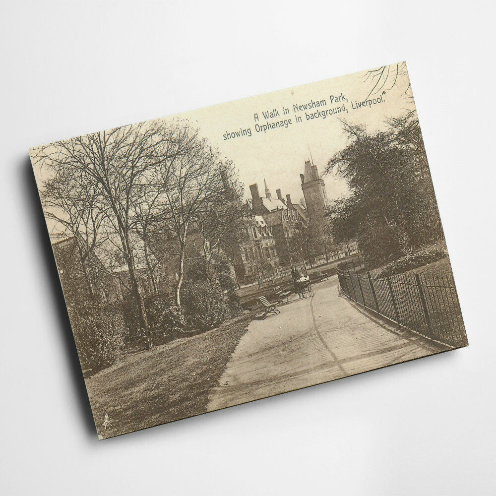 A6 PRINT - Vintage Lancashire - Walk in Newsham Park, Orphanage, Liverpool