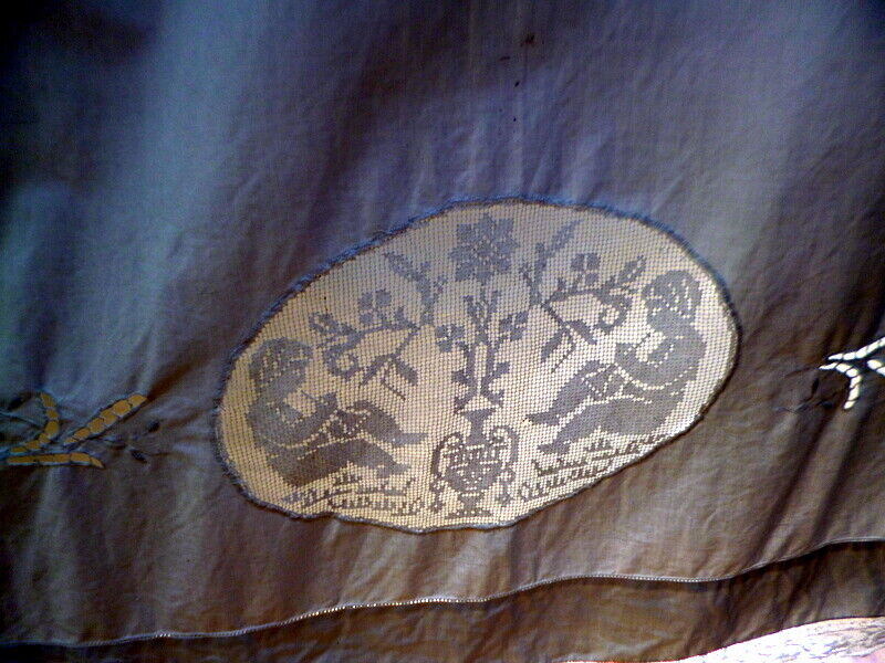 EXQUISITE Hand Embroidered CHERUB FIGURAL LACE Sheet *MOVIE STAR ESTATE