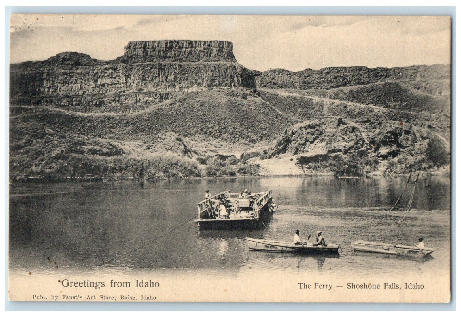c1905 The Ferry Shoshone Falls Idaho ID Greetings from Idaho Postcard