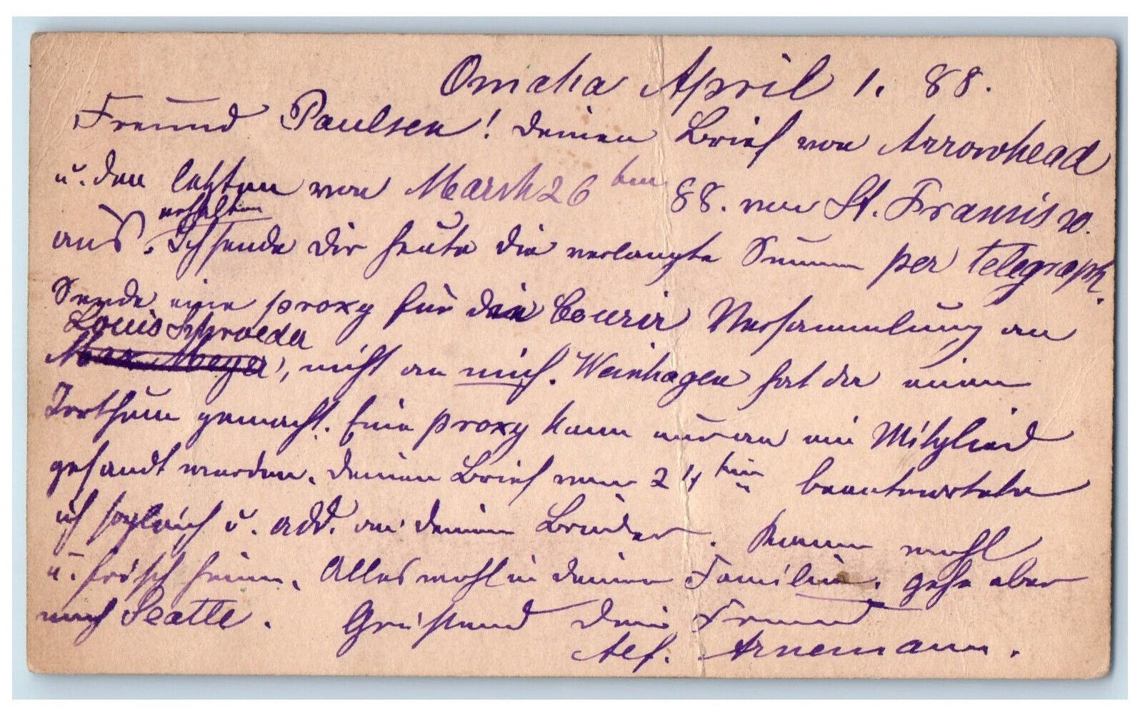 1888 John T. Paulsen Lare of Thomas Paulsen Portland Oregon OR Postal Card