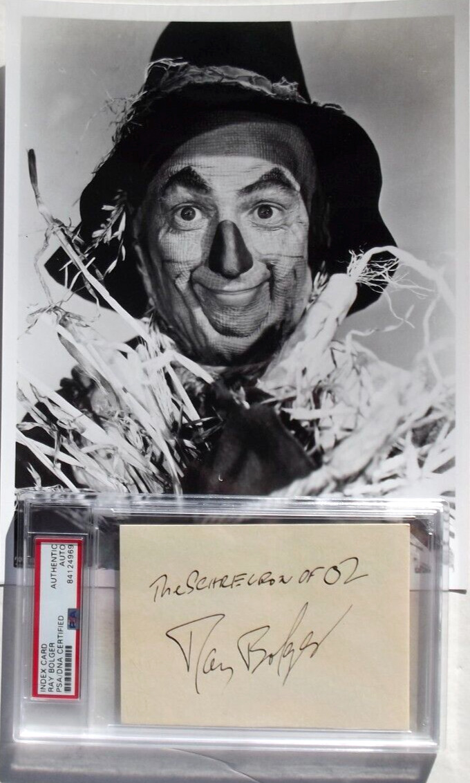 Ray Bolger Signed Autograph \'\'The Scarecrow\'\' Wizard of Oz PSA Authenticated