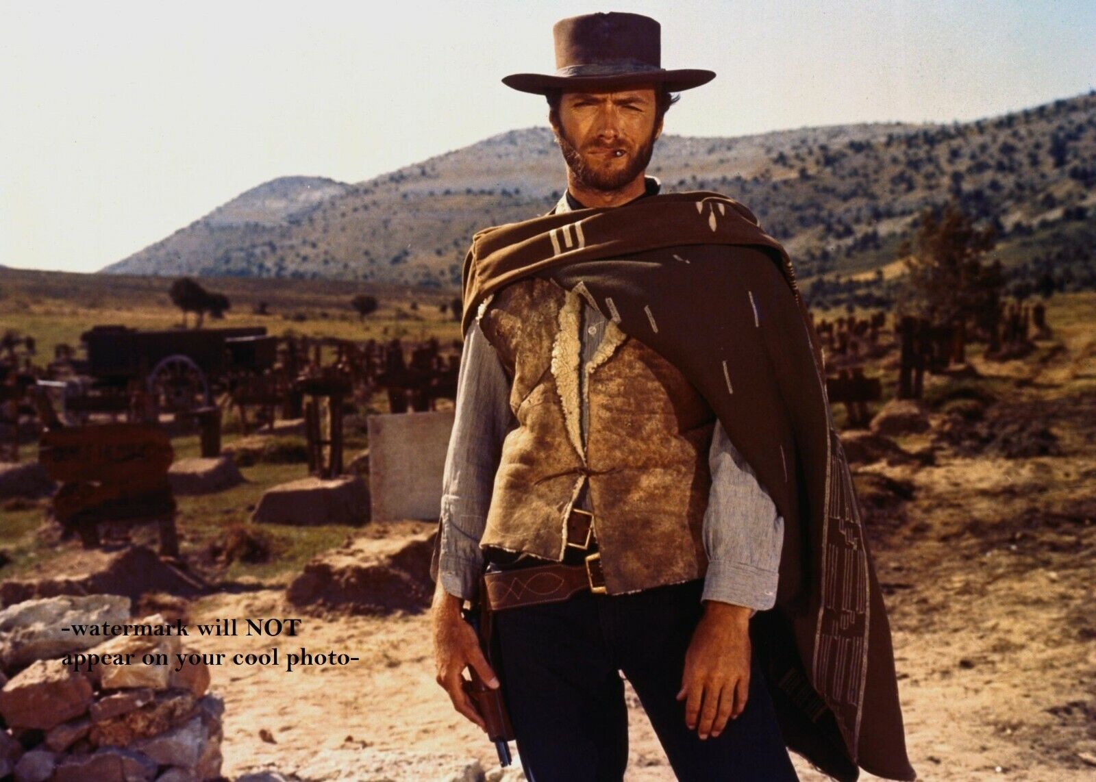 Clint Eastwood PHOTO The Good Bad Ugly Wild West Cowboy Western Film Movie Pic
