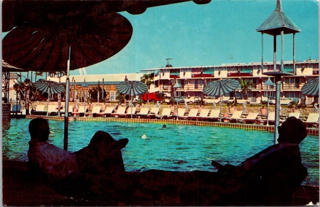 Biloxi MS Mississippi Motel Cabana Beach Swim Pool Advertising Vintage Postcard