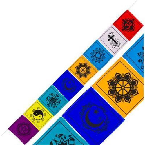Multi-Faith Tolerance Symbol Tibetan Prayer Pace (Peace) Flag