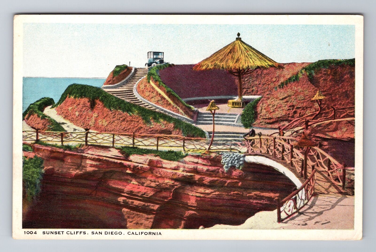 San Diego CA-California, Sunset Cliffs, Antique, Vintage Postcard