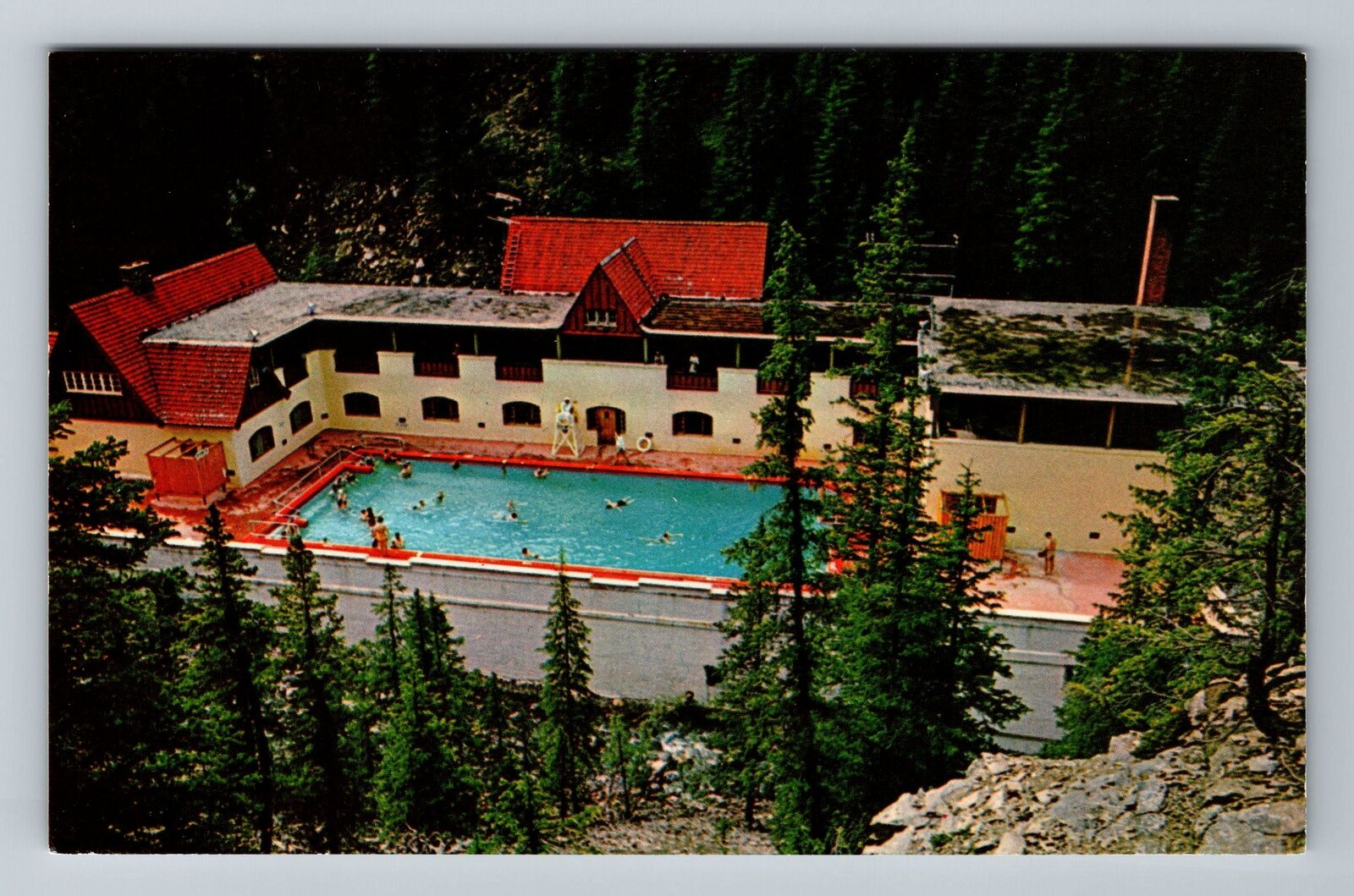 Jasper-Alberta, Miette Hot Springs, Jasper Park, Vintage Postcard
