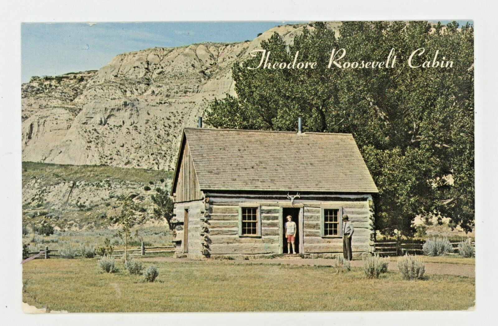 Vintage Postcard  Patriotic THEODOR  ROOSEVELT CABIN  RANCH N.D UNPOSTED CHROME