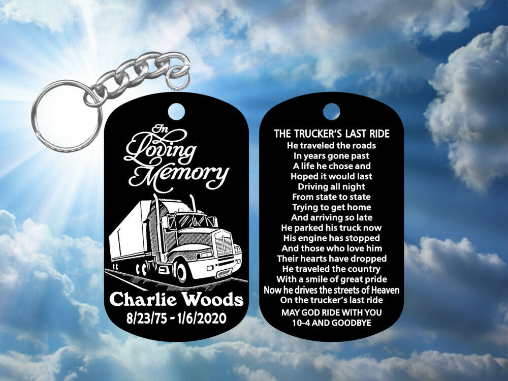 Peterbilt In Loving Memory - Personalized Memorial Keychain - Made in the USA