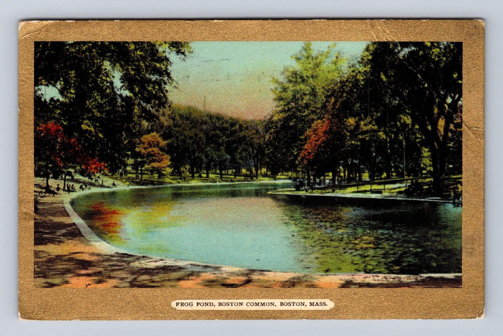 Boston MA-Massachusetts, Frog Pond, Boston Common, Vintage c1911 Postcard