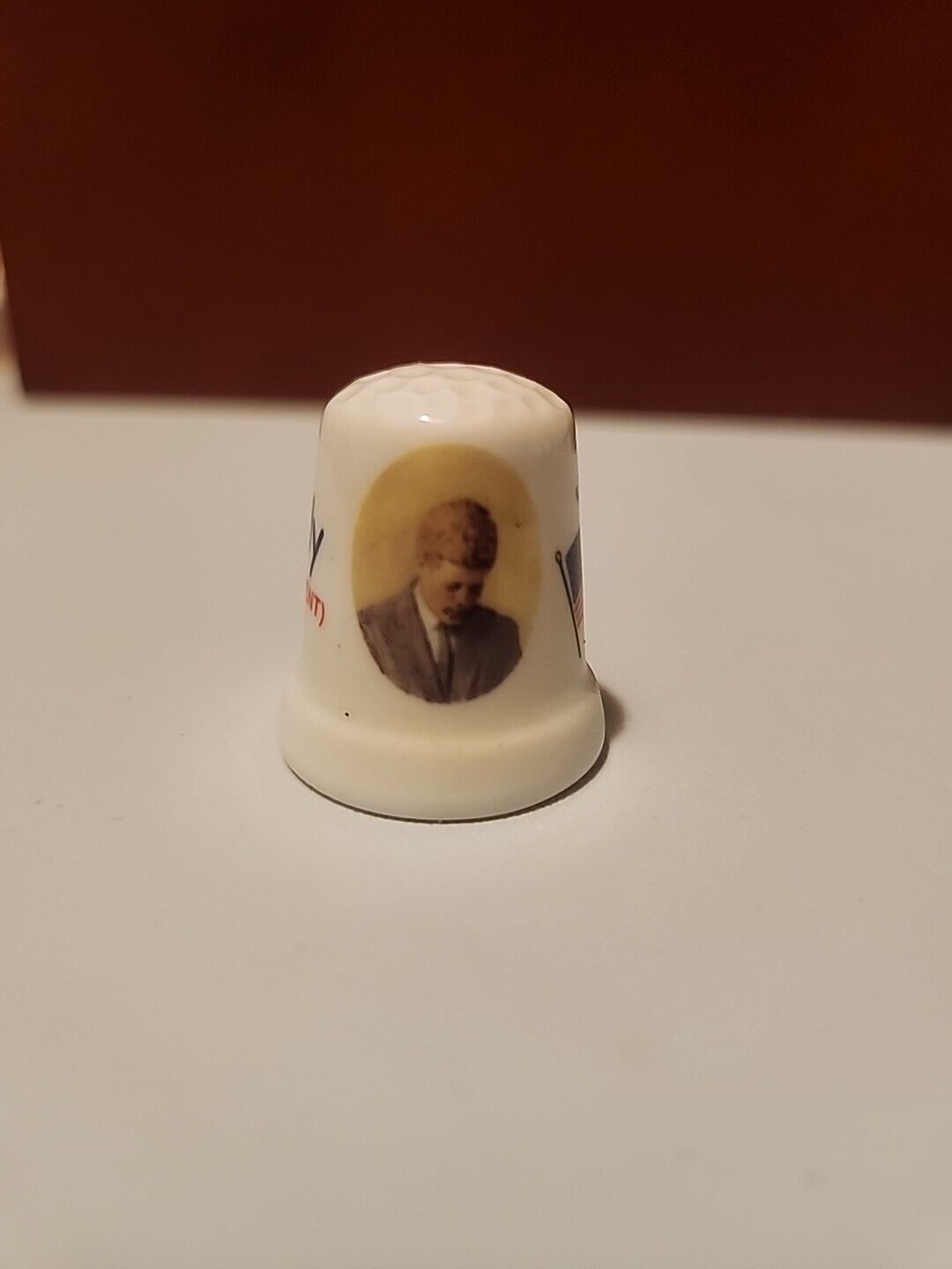 Vintage John F Kennedy, 35th American President Porcelain Thimble