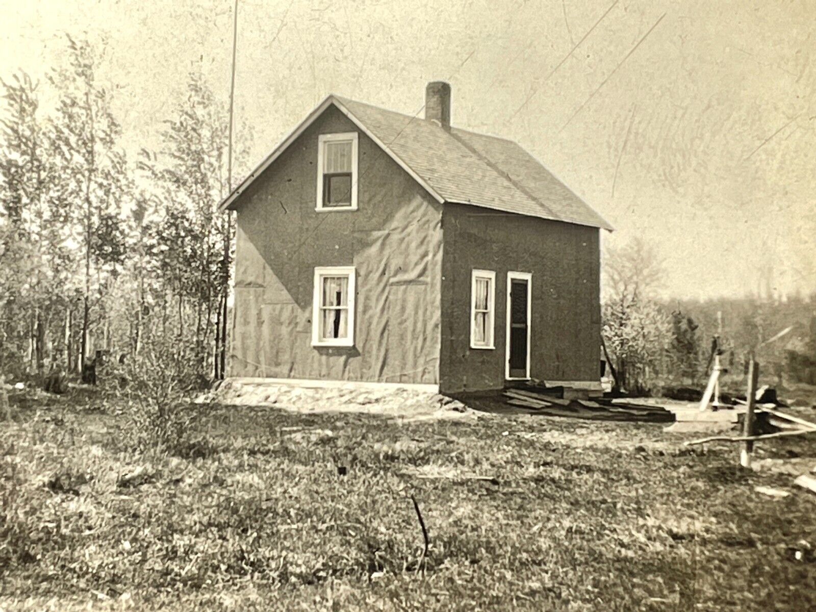 R5 Photograph 1910-20\'s Bemidji Minnesota MN Early Cabin Homestead MADISON House