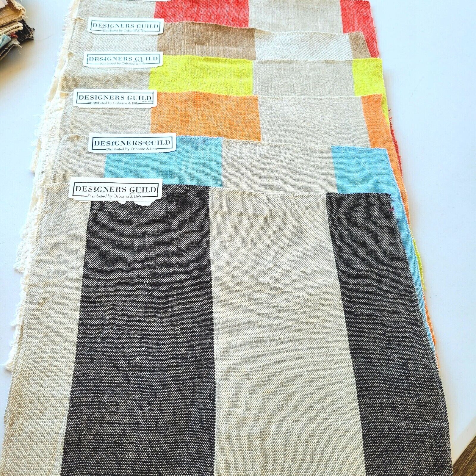 (6) DESIGNERS GUILD Fabric Remnants - BRERA LARGO - Asst LINEN - 13\