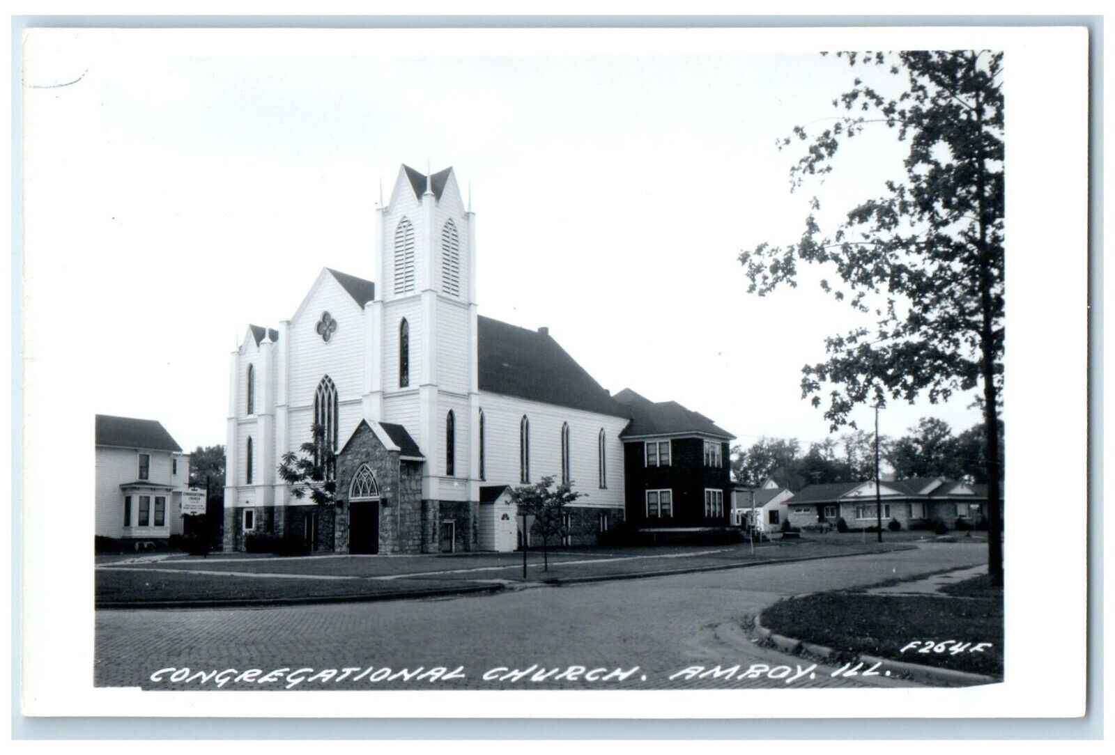 c1910's Congregational Church Amboy Illinois IL RPPC Photo Antique Postcard