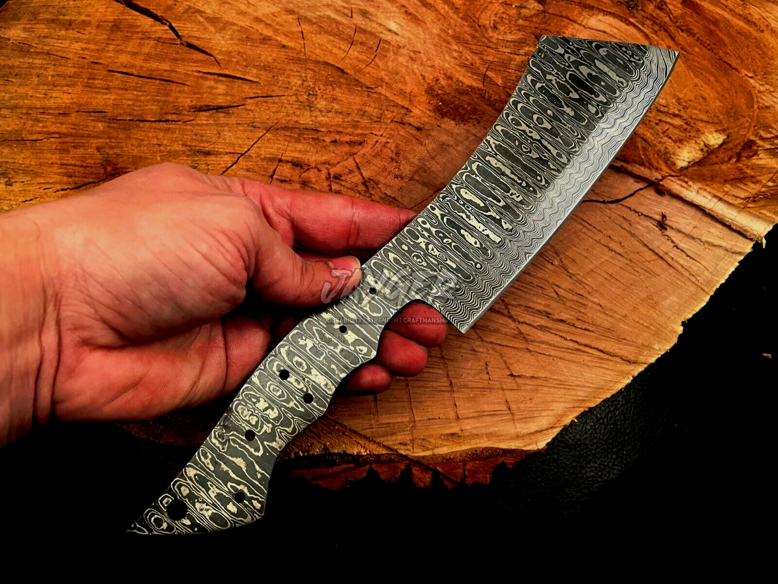 Jayger Handmade Damascus Steel-Kitchen Knife-Cleaver-Blank Blade-HB9