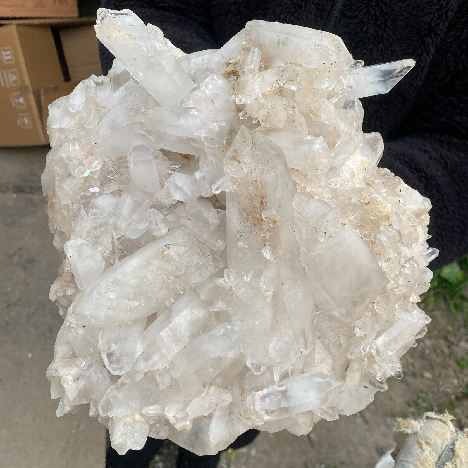14.4lb Large Natural Clear White Quartz Crystal Cluster Rough Healing Specimen