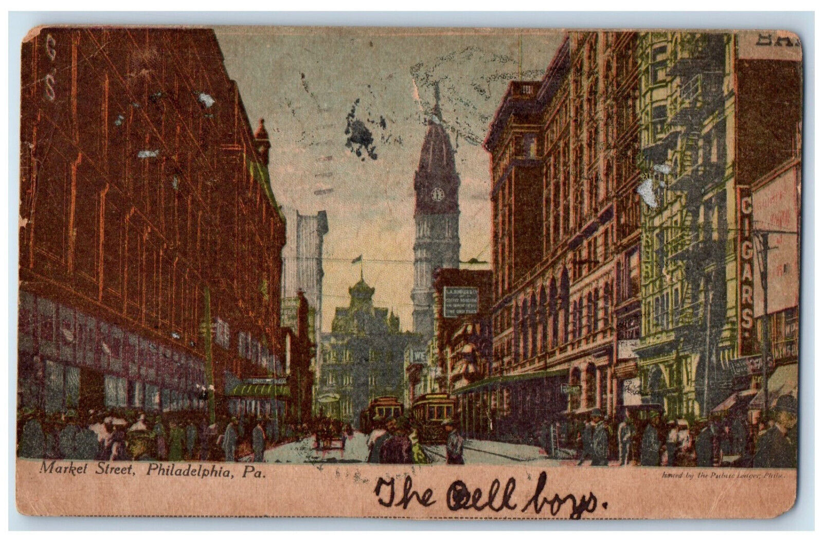 1906 Market Street Philadelphia Pennsylvania PA, Building Cars View Postcard