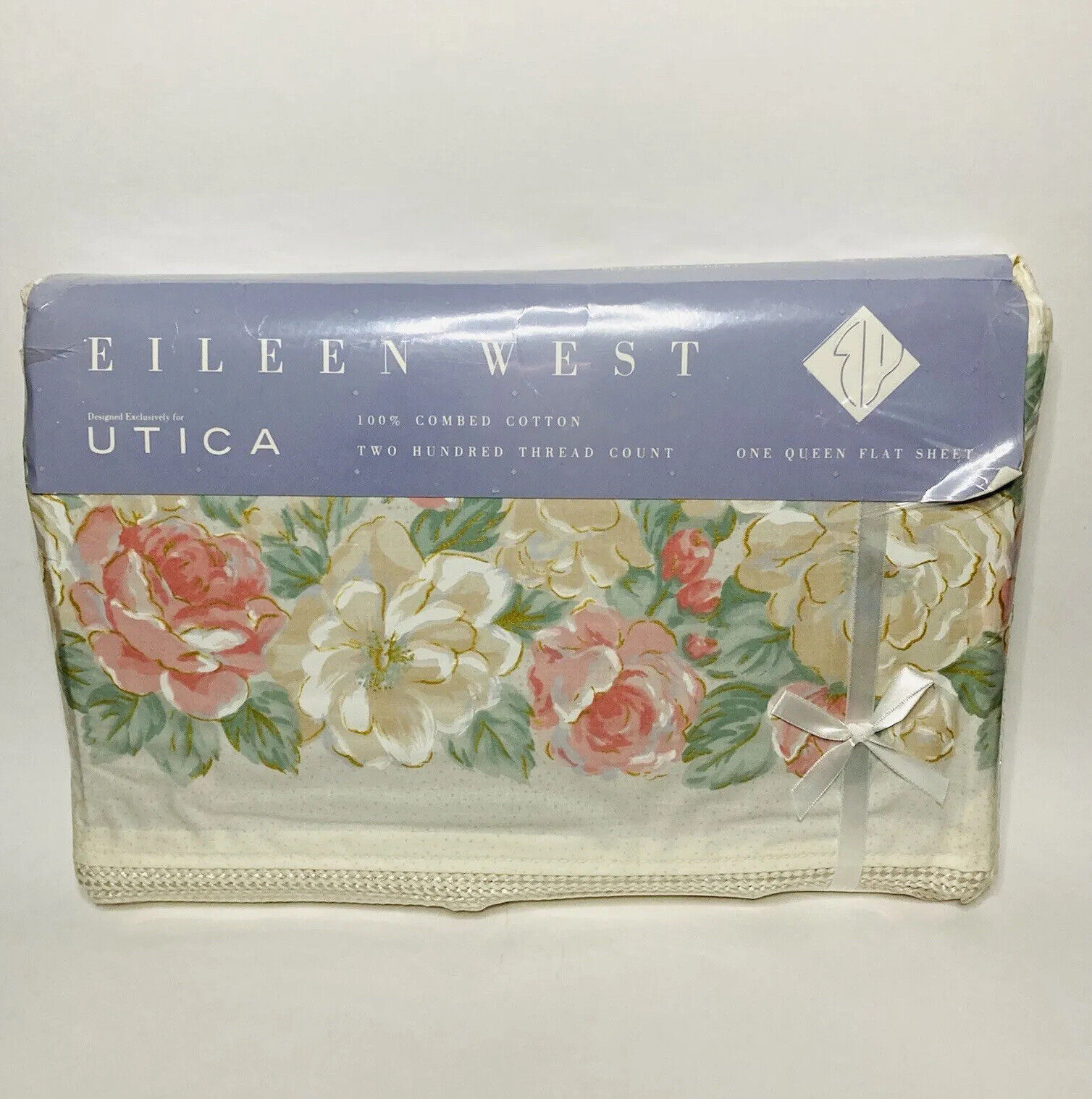Eileen West Utica Florentina Queen Flat Sheet Flowers 90\