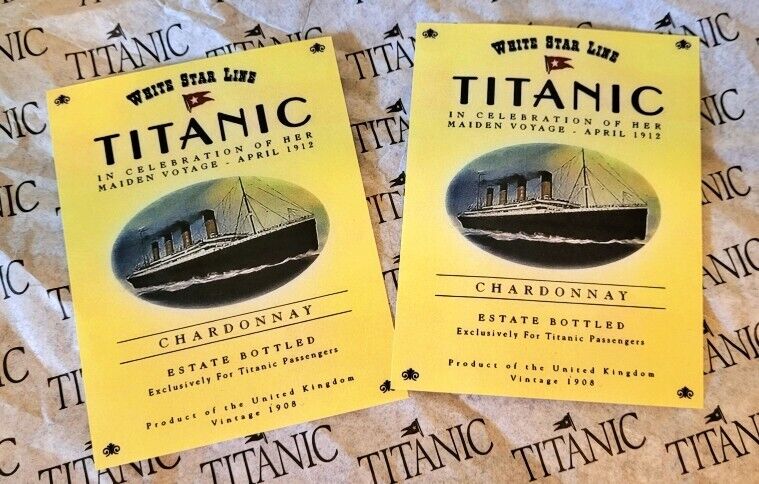 2 Titanic Replica Chardonnay Wine Labels